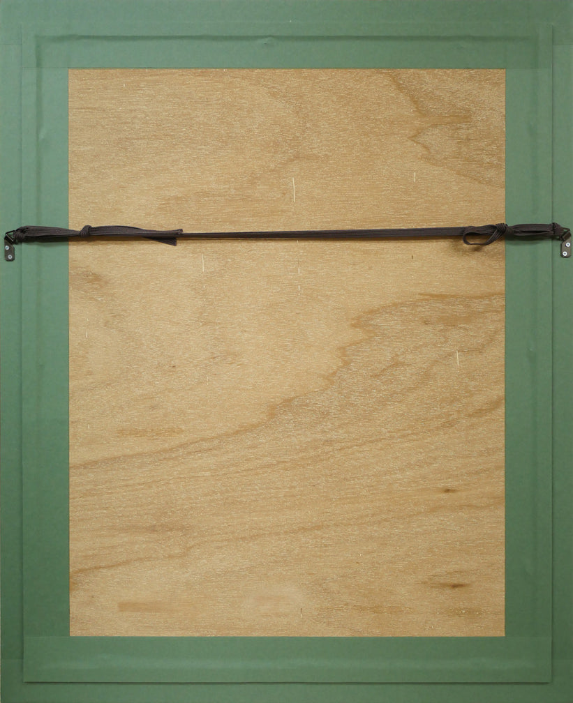 三岸節子「茶の花」リトグラフ 額縁裏側画像