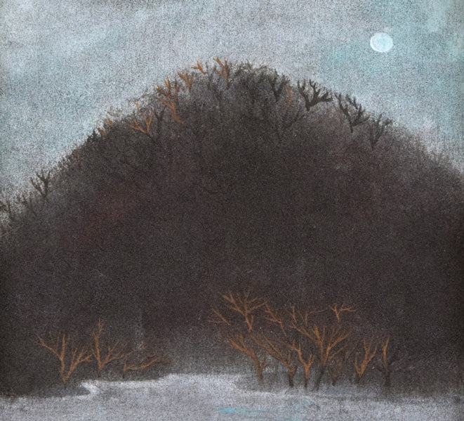 三上俊樹「月明」日本画・SM 拡大画像1