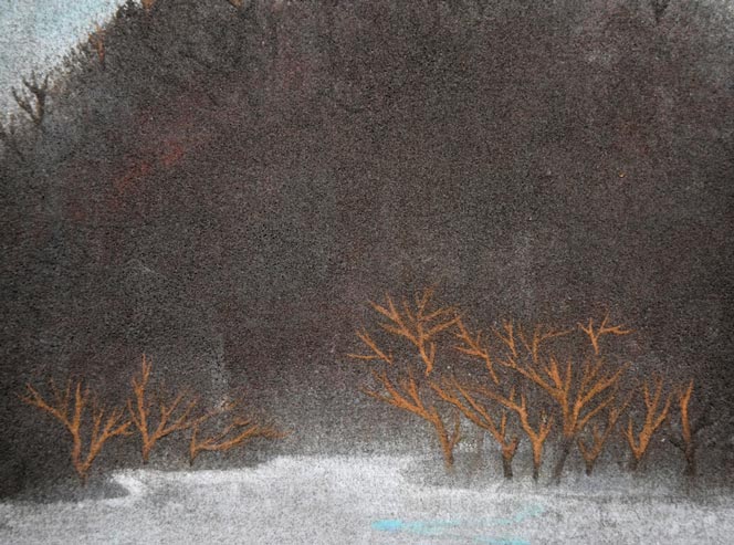 三上俊樹「月明」日本画・SM 拡大画像2