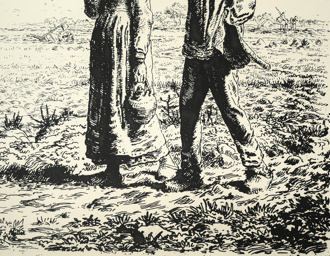 ジャン=フランソワ ミレー(Jean-François MILLET)「仕事に出かける人」銅版画 拡大画像4