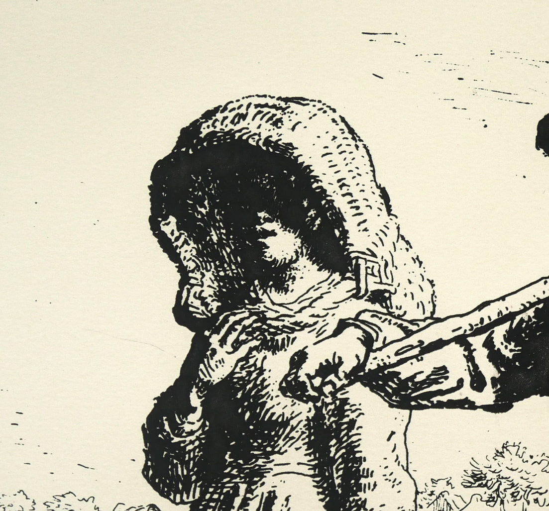 ジャン=フランソワ ミレー(Jean-François MILLET)「仕事に出かける人」銅版画 拡大画像2