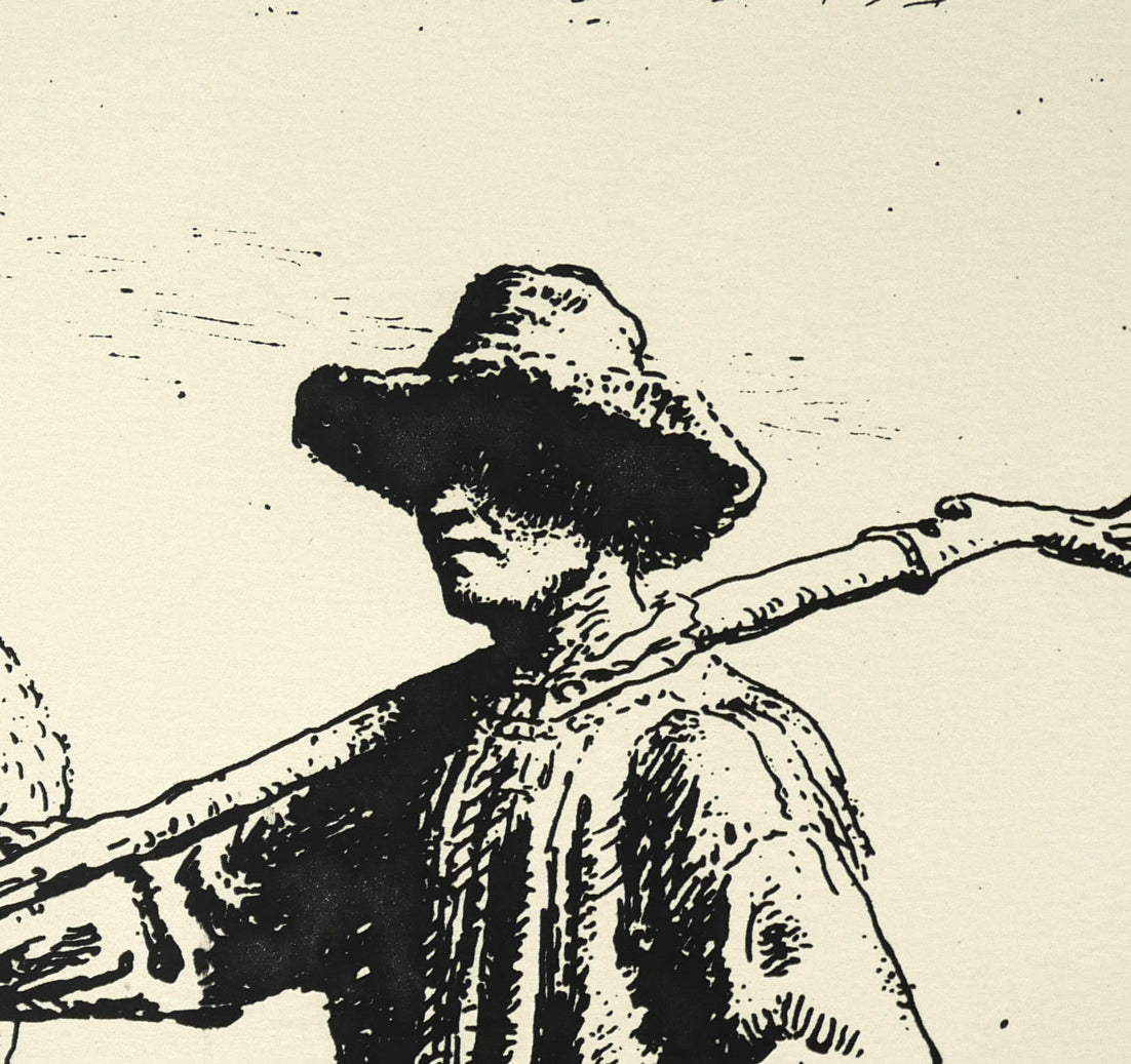 ジャン=フランソワ ミレー(Jean-François MILLET)「仕事に出かける人」銅版画 拡大画像3