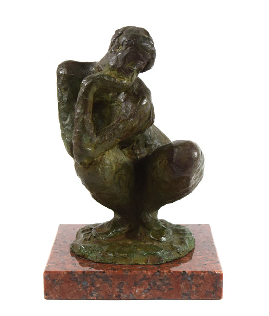 峯 孝「裸婦坐像」ブロンズ作品 作品全体画像2