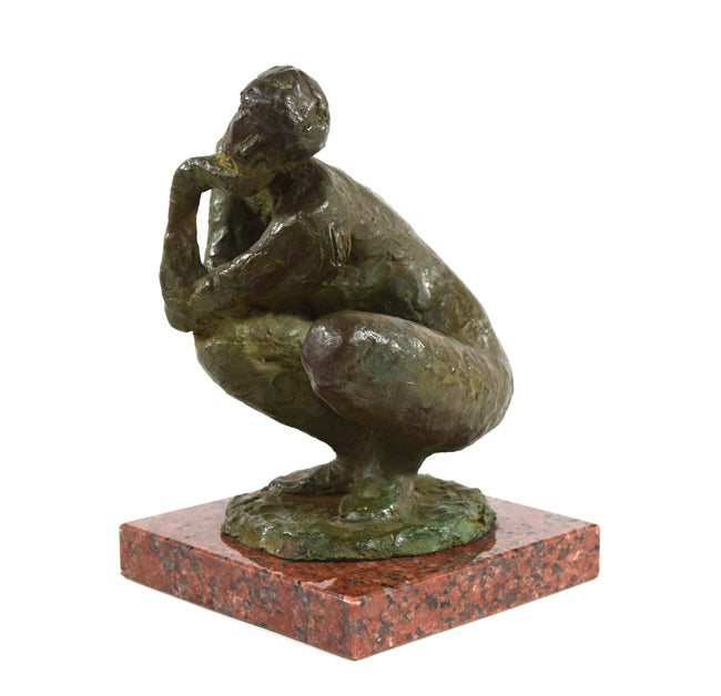 峯 孝「裸婦坐像」ブロンズ作品 作品全体画像1