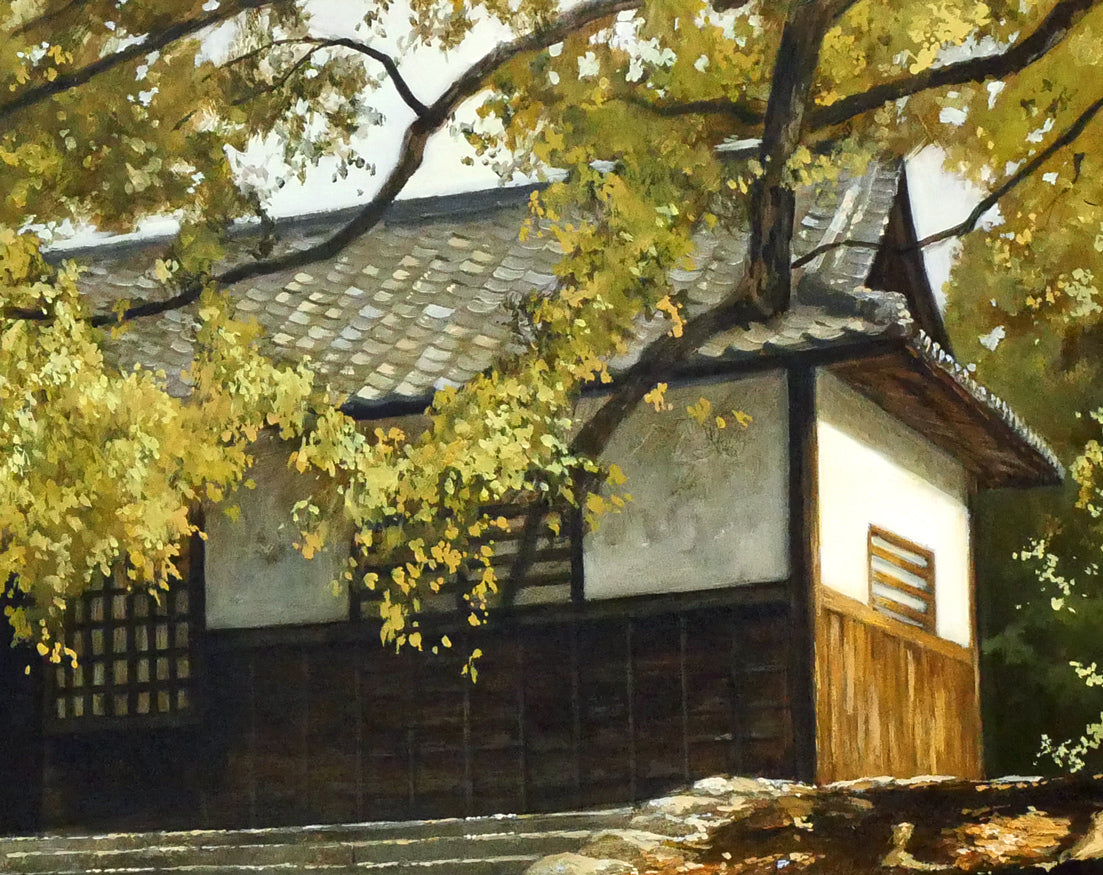 身野友之「楠若葉(京都・青蓮院)」油絵・M20号 拡大画像3