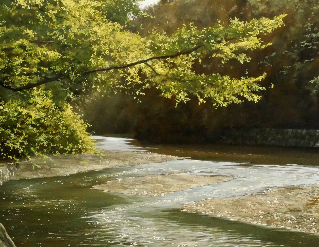 身野友之「新緑の五十鈴川(伊勢神宮)」油絵・F20号 拡大画像5