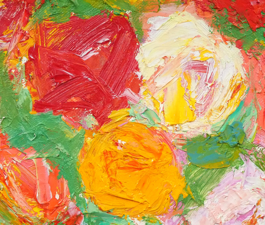 三塩清巳「バラ」油絵・F4号 拡大画像2