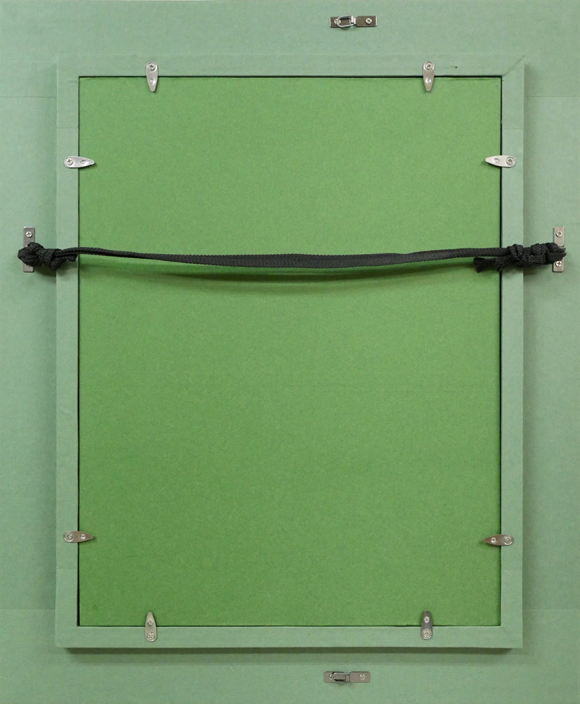 三塩清巳「バラ」油絵・F4号 額縁裏側画像