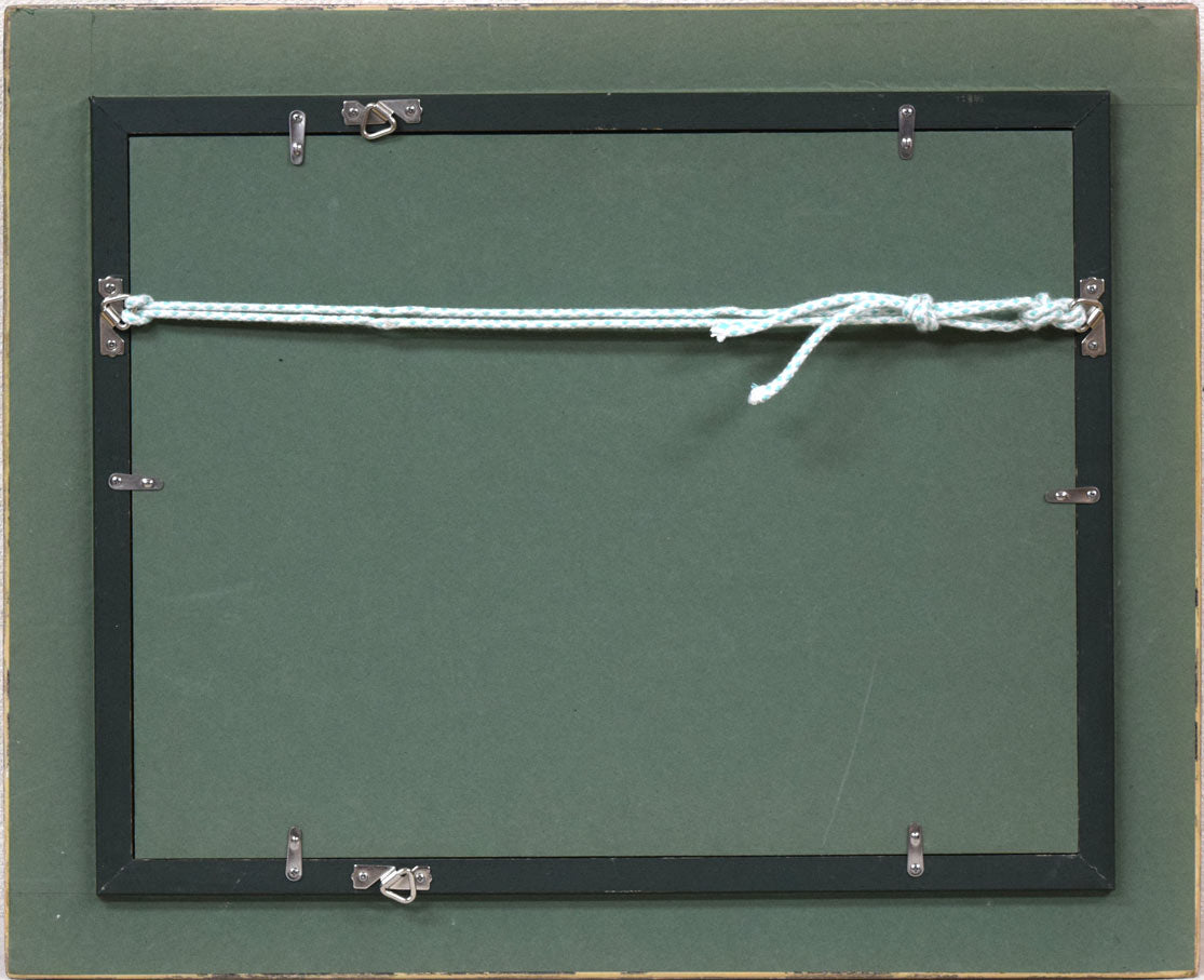 三塩清巳「パンジー」油絵・F4号 額縁裏側画像