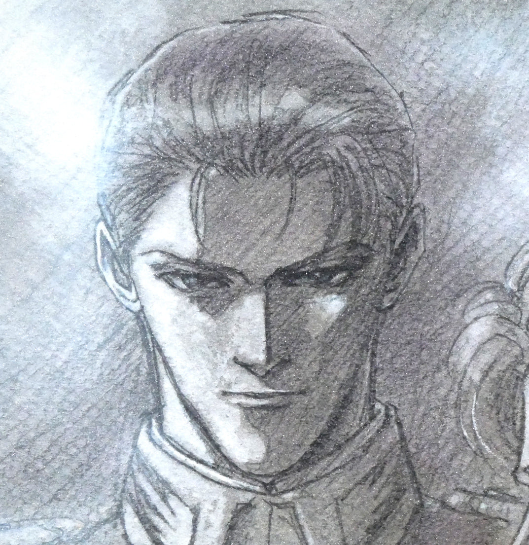 道原かつみ「双璧(銀河英雄伝説)」ミクスドメディア版画 拡大画像3