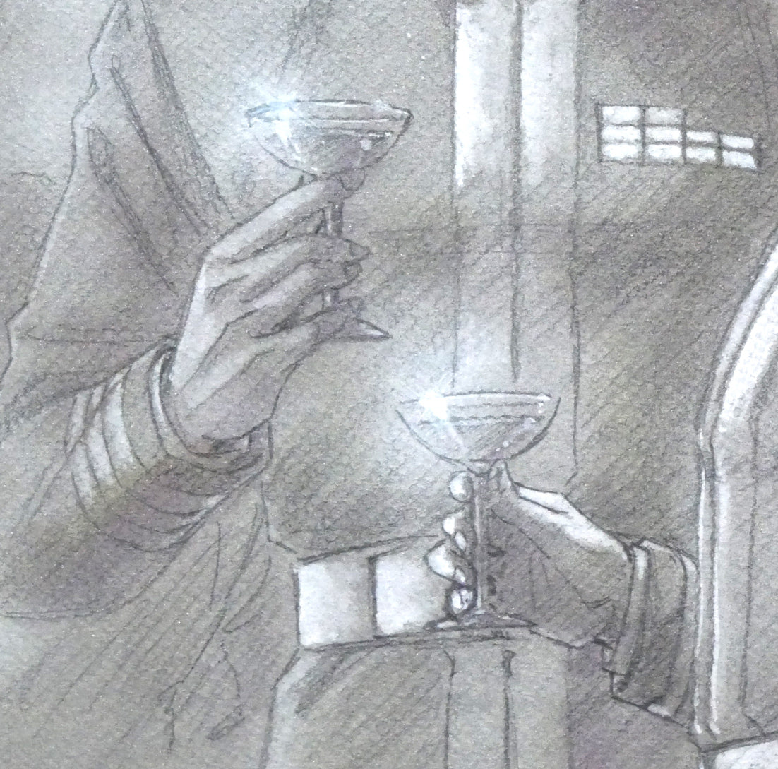 道原かつみ「双璧(銀河英雄伝説)」ミクスドメディア版画 拡大画像5