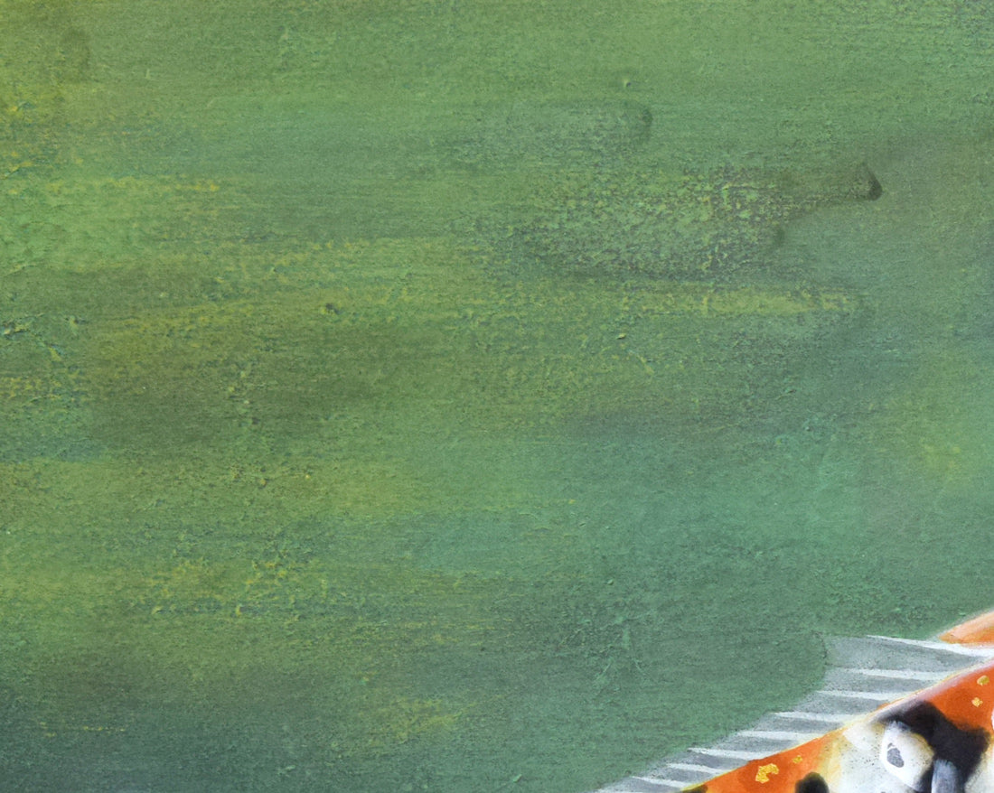 三輪高英「鯉」日本画・6号 拡大画像3