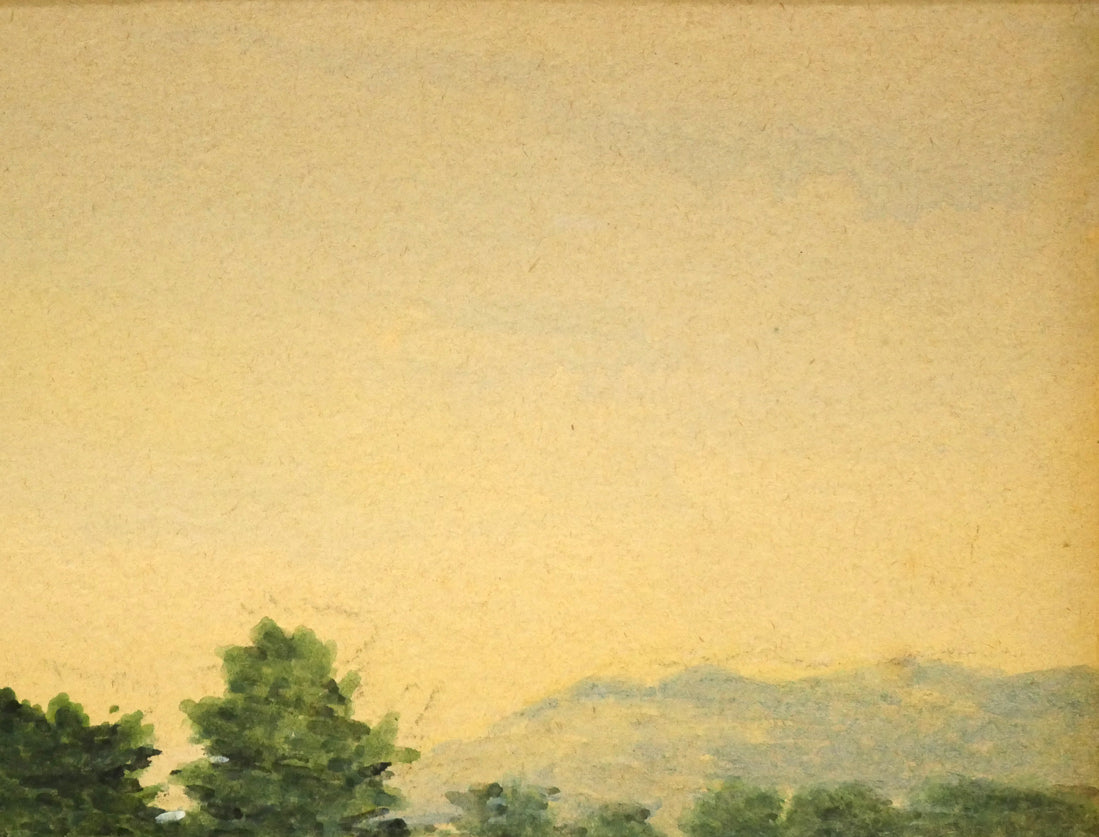 三宅克己「雪の朝」水彩画・4号 拡大画像2