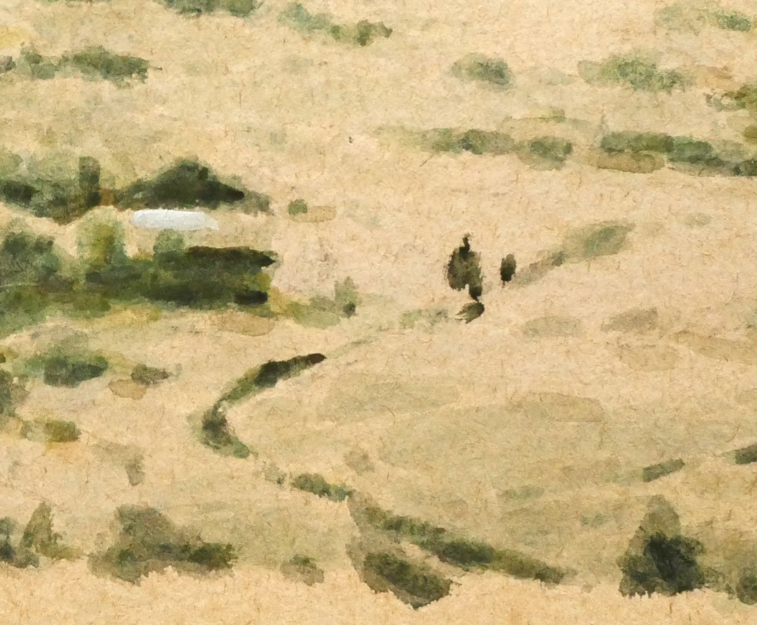 三宅克己「雪の朝」水彩画・4号 拡大画像5