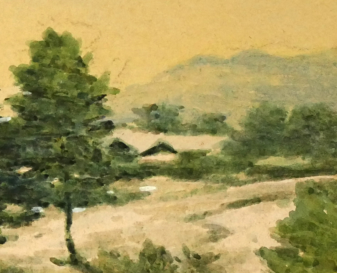 三宅克己「雪の朝」水彩画・4号 拡大画像6