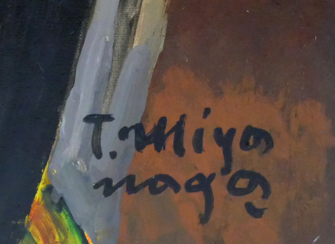 宮永岳彦「婦人像」油絵・F6号 サイン拡大画像