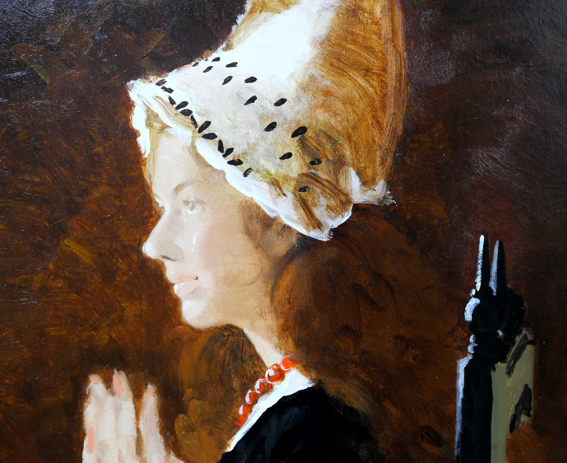 宮永岳彦「婦人像」油絵・F6号 拡大画像1