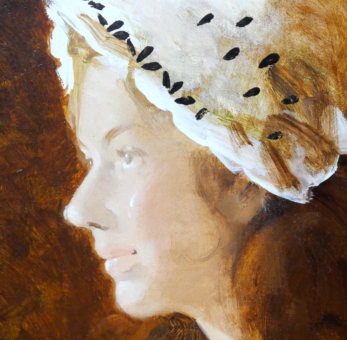 宮永岳彦「婦人像」油絵・F6号 拡大画像2