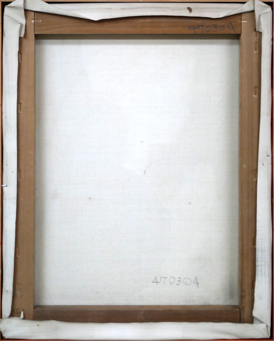 宮永岳彦「婦人像」油絵・F6号 キャンバス裏側画像