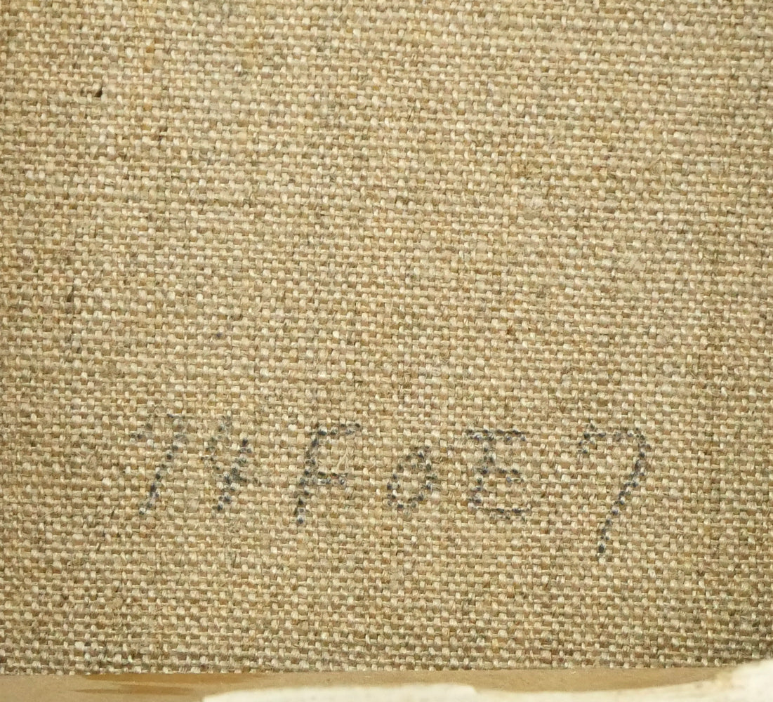 宮永岳彦「燗」油絵・SM 裏側拡大画像