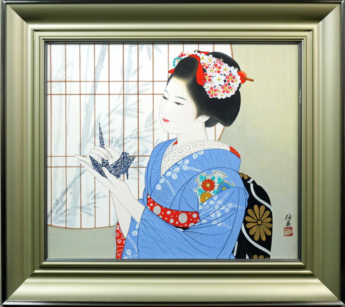 宮下柚葵「折づる」日本画・F10号