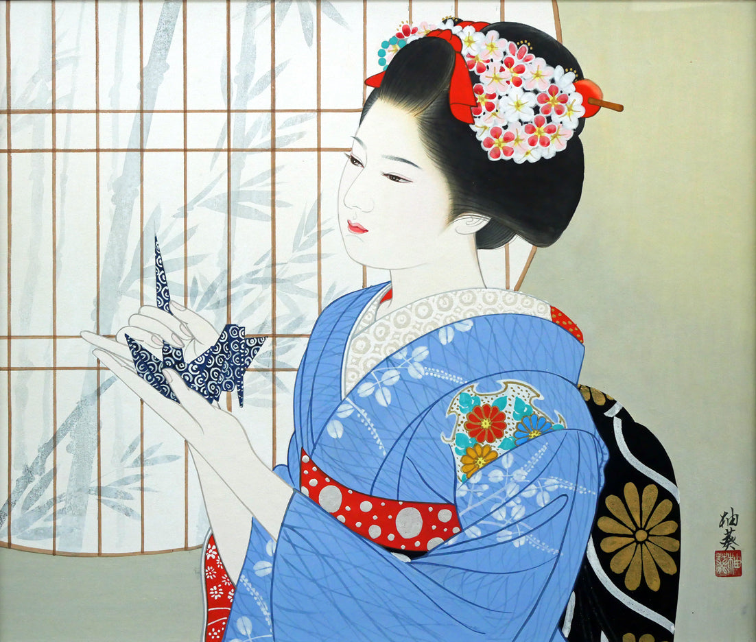 宮下柚葵「折づる」日本画・F10号 作品全体拡大画像