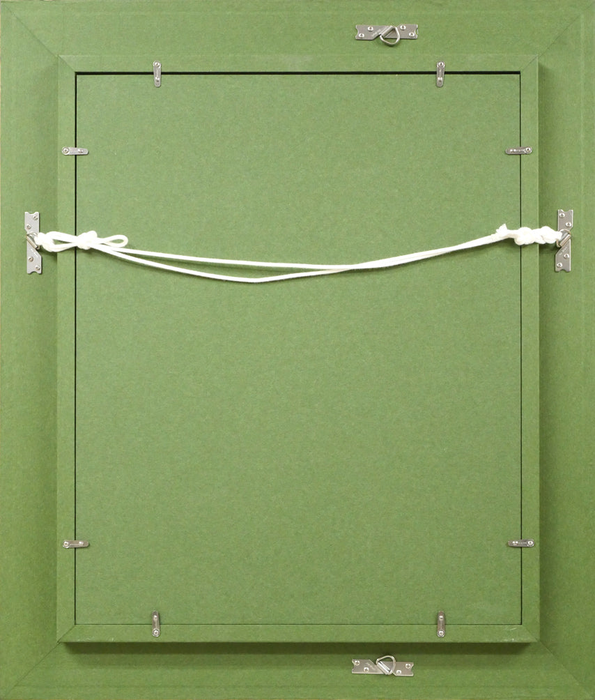 杢田たけを「花馬車と少女」油絵・F6号 額縁裏側画像