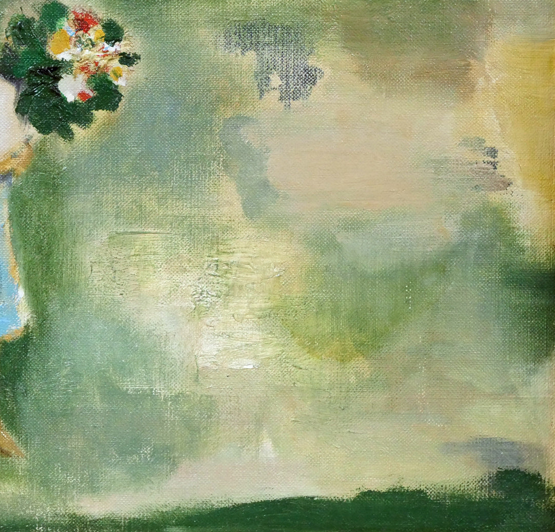 杢田たけを「花馬車と少女」油絵・F6号 拡大画像4