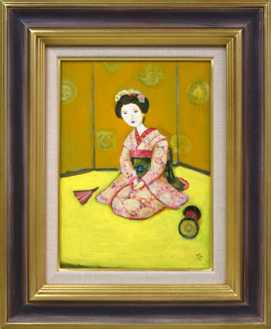 杢田たけを「舞妓」油絵・F4号