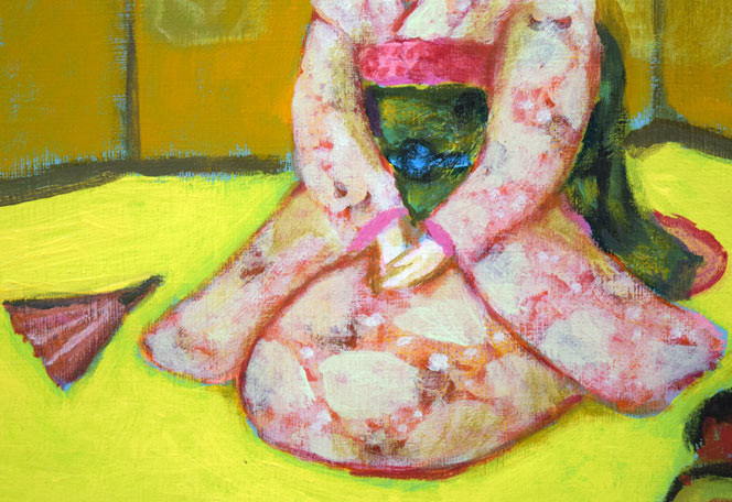 杢田たけを「舞妓」油絵・F4号 拡大画像5