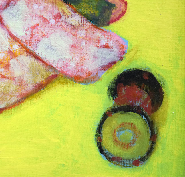 杢田たけを「舞妓」油絵・F4号 拡大画像6