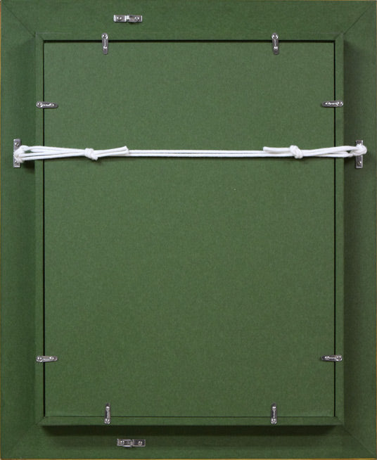 杢田たけを「舞妓」油絵・F4号 額縁裏側画像