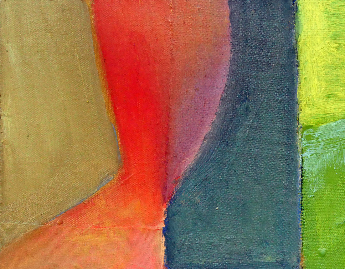 杢田たけを「少女のいる風景」油絵・P3号 拡大画像1