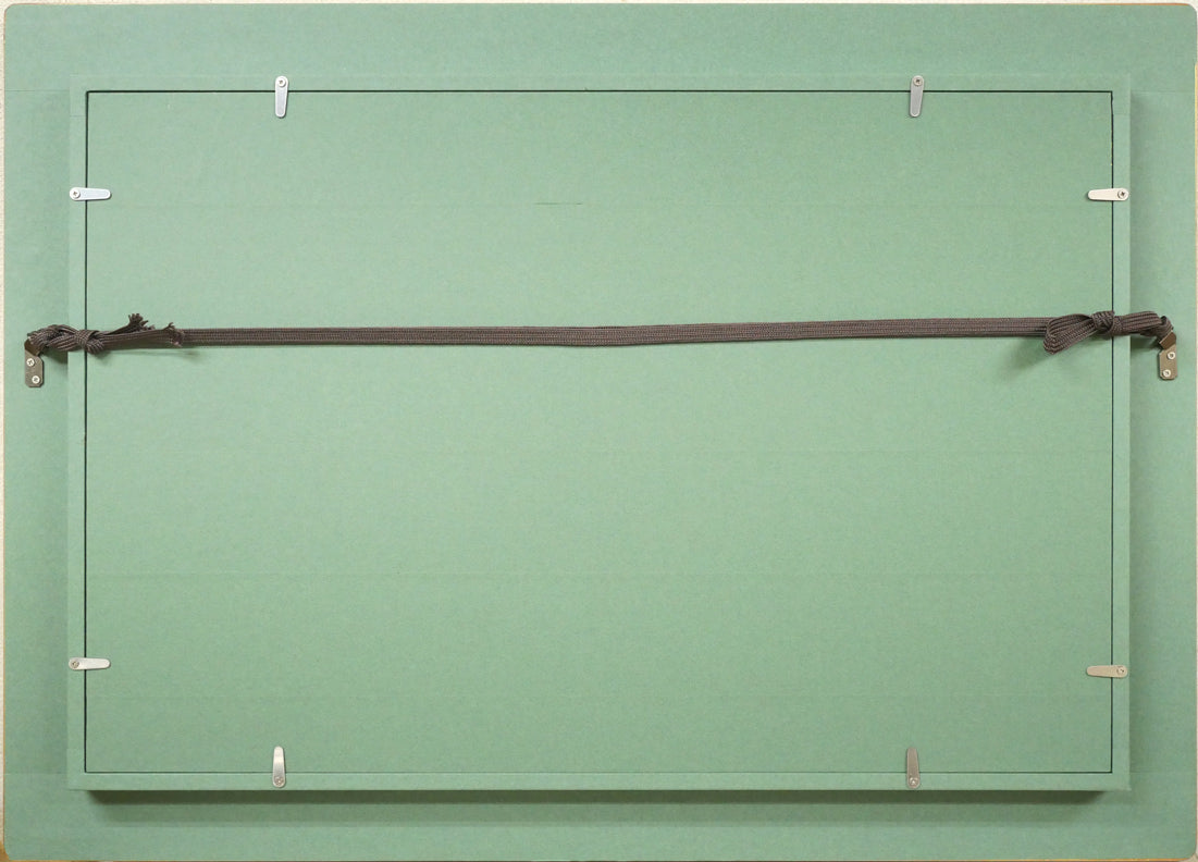 百瀬智宏「ハワースの丘(イギリス)」油絵・M10号 額縁裏側画像