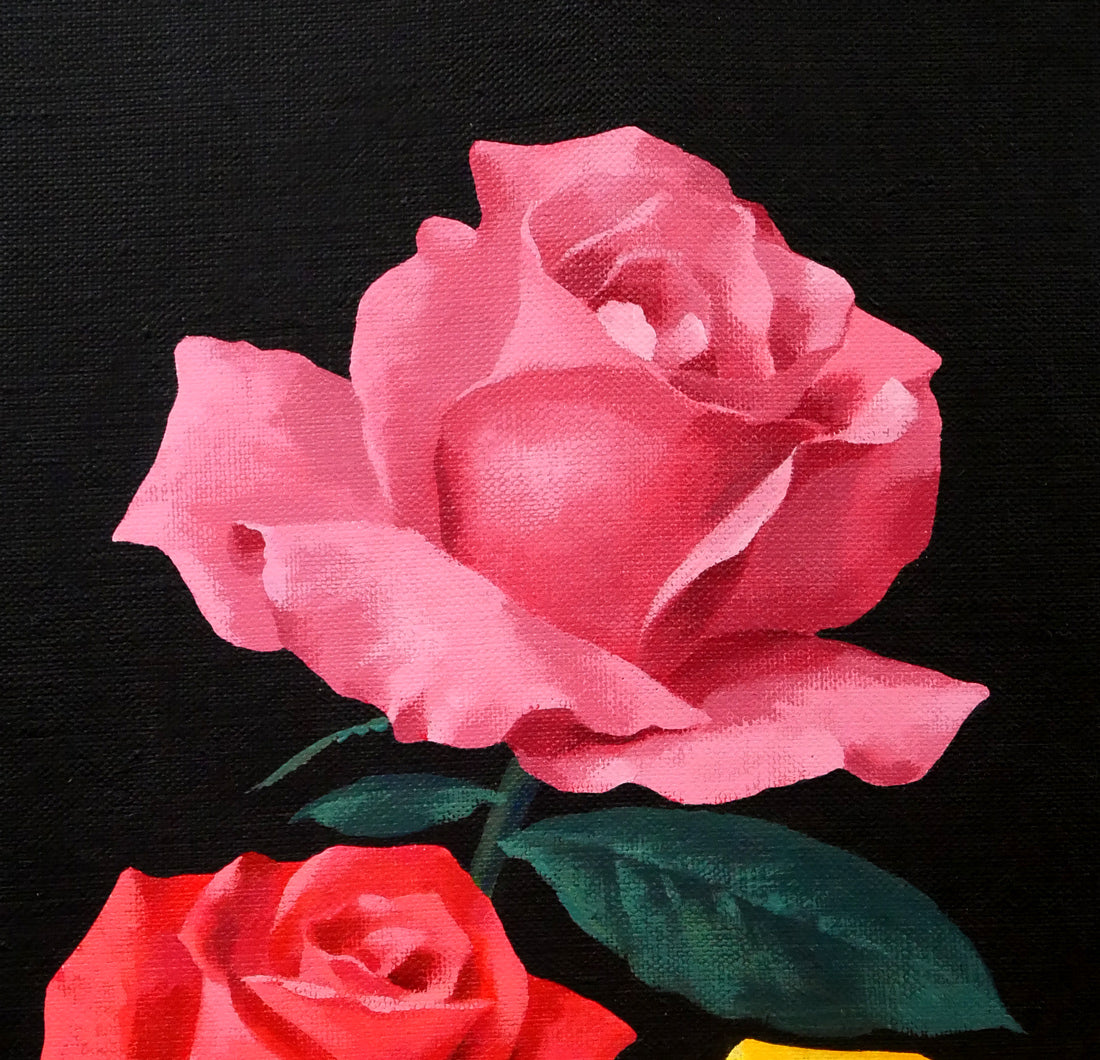 森秀雄「薔薇」油絵・F6号 拡大画像2