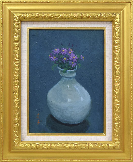 森本光子「花」油絵・F4号