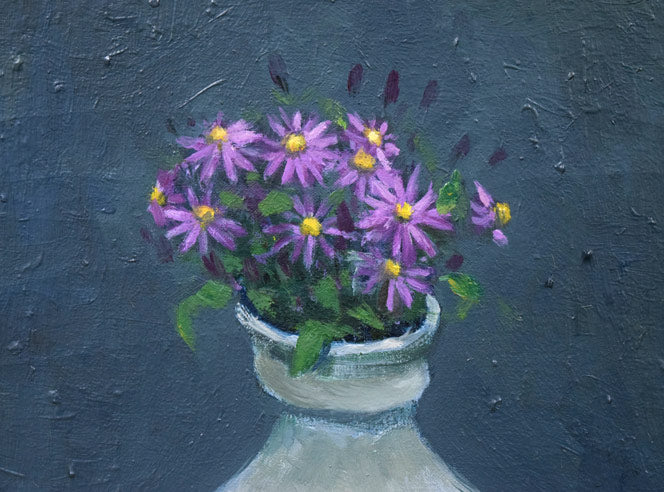 森本光子「花」油絵・F4号 拡大画像1