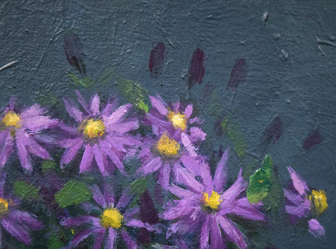 森本光子「花」油絵・F4号 拡大画像2