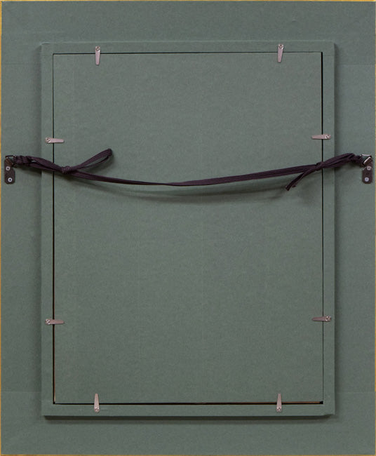 森本光子「花」油絵・F4号 額縁裏側画像