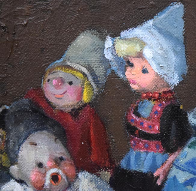 森本光子「人形」油絵・M4号 拡大画像4