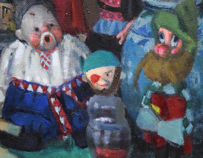 森本光子「人形」油絵・M4号 拡大画像6