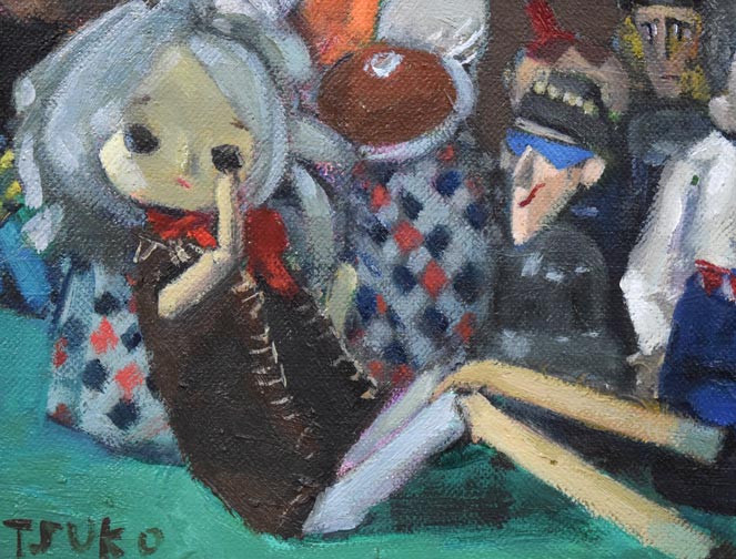 森本光子「人形」油絵・M4号 拡大画像5