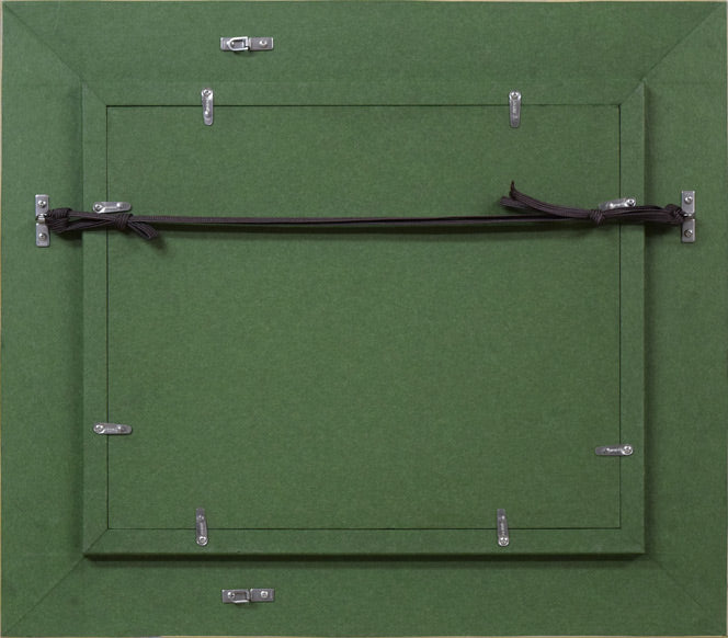 森本三郎「小樽港」油絵・F3号 額縁裏側画像