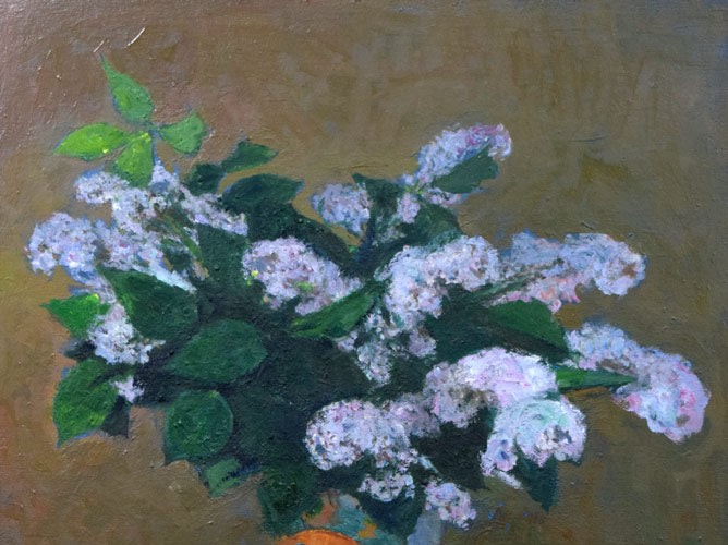 森本三郎「ライラック」油絵・F12号 拡大画像1