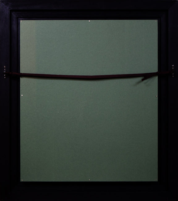 森本三郎「ライラック」油絵・F12号 額縁裏側画像