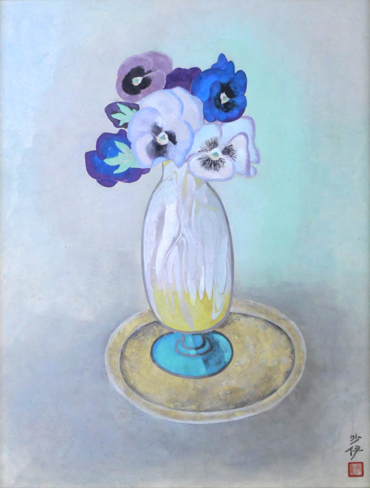 森田沙伊「瓶花」日本画・10号 作品全体拡大画像