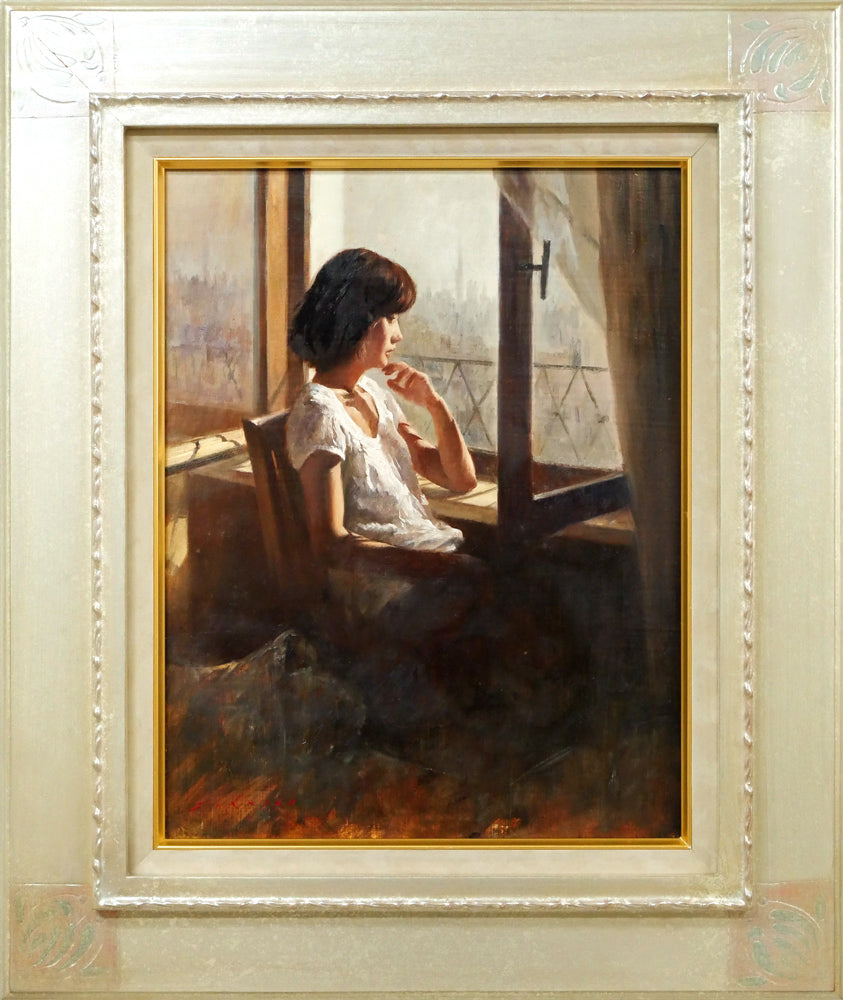 森吉健「旅の空のした」油絵・F6号