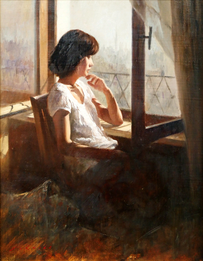 森吉健「旅の空のした」油絵・F6号 作品全体画像