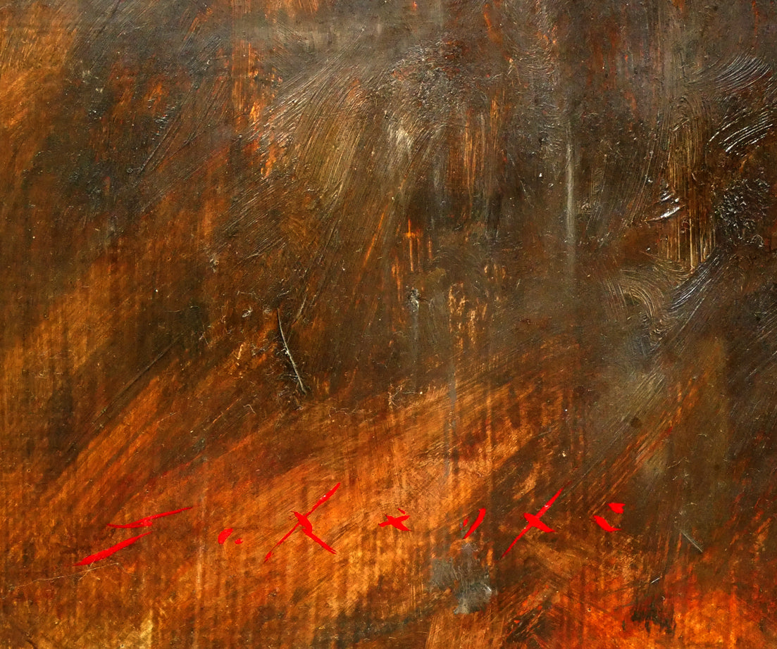 森吉健「旅の空のした」油絵・F6号 サイン拡大画像