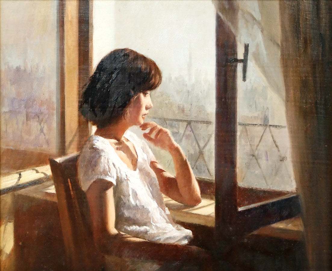 森吉健「旅の空のした」油絵・F6号 拡大画像1